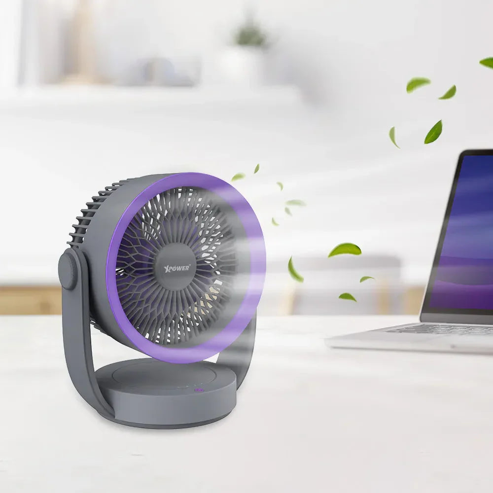Xpower F17 Portable Desktop Circulation Fan - Grey - Tashqila Xpower F17 Portable Desktop Circulation Fan - Grey - Tashqila
